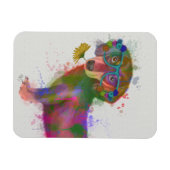 Dachshund en Glasses Rainbow Splash Magneet (Horizontaal)