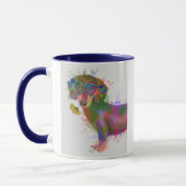 Dachshund en Glasses Rainbow Splash Mok (Links)