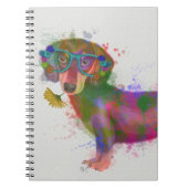 Dachshund en Glasses Rainbow Splash Notitieboek (Voorkant)