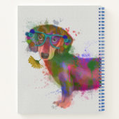 Dachshund en Glasses Rainbow Splash Notitieboek (Achterkant)