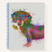 Dachshund en Glasses Rainbow Splash Notitieboek (Voorkant)