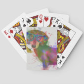 Dachshund en Glasses Rainbow Splash Pokerkaarten (Achterkant)