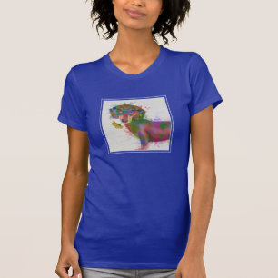 Dachshund en Glasses Rainbow Splash T-shirt