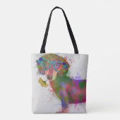 Dachshund en Glasses Rainbow Splash Tote Bag (Achterkant)