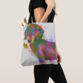 Dachshund en Glasses Rainbow Splash Tote Bag (Dichtbij)