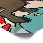 Dachshund en Guitar Poster (Hoek)