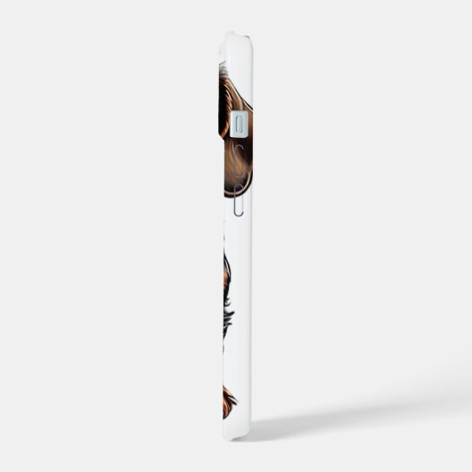 Dachshund en Iced Coffee iPhone 15 Case (Linkerkant)