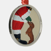 Dachshund- en kerstkerstversiering metalen ornament (Rechts)