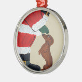 Dachshund- en kerstkerstversiering metalen ornament (Links)
