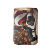 Dachshund en Kerstman Badmat (Voorkant Verticaal)