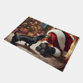 Dachshund en Kerstman  Deurmat (Schuin)