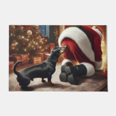 Dachshund en Kerstman  Deurmat (Voorkant)