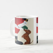Dachshund En Kerstman Koffiemok (Voorkant links)