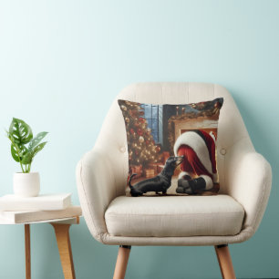Dachshund en Kerstman Kussen