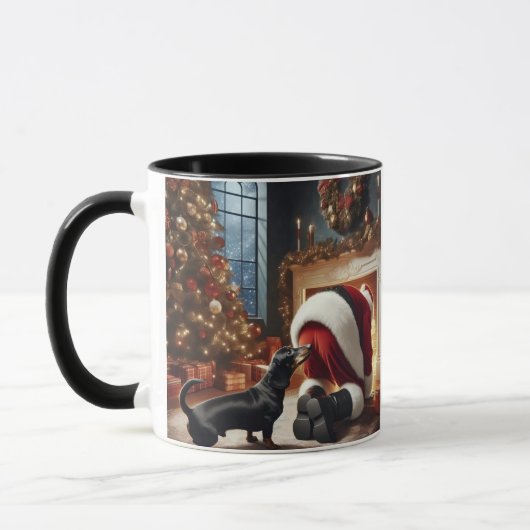 Dachshund en Kerstman  Mok (Links)