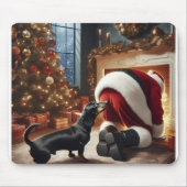 Dachshund en Kerstman  Muismat (Voorkant)