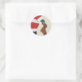 Dachshund en Kerstman Ronde Sticker (Tas)