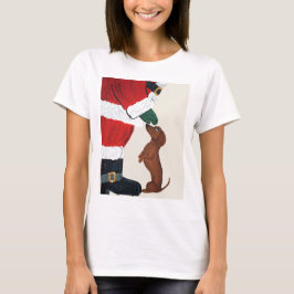 Dachshund En Kerstman T-shirt