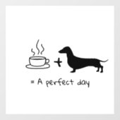 Dachshund en koffieliefhebber raamsticker (Vel)
