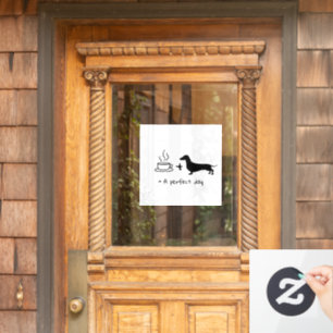 Dachshund en koffieliefhebber raamsticker