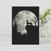 Dachshund En Maan Halloween Kaart (Staand voorkant)