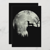 Dachshund En Maan Halloween Kaart (Voorkant / Achterkant)