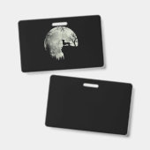 Dachshund en Moon Halloween Badge (Voor- en achterkant)