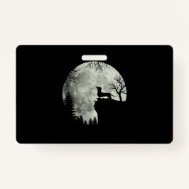 Dachshund en Moon Halloween Badge