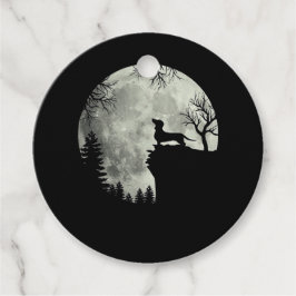 Dachshund en Moon Halloween Bedankjes Labels