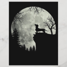 Dachshund en Moon Halloween