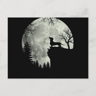 Dachshund en Moon Halloween Briefkaart