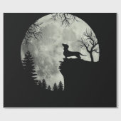 Dachshund en Moon Halloween Cadeaupapier (Vlak)