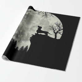 Dachshund en Moon Halloween Cadeaupapier