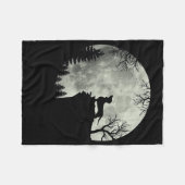 Dachshund en Moon Halloween Fleece Deken (Voorkant (Horizontaal))