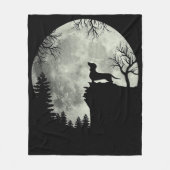 Dachshund en Moon Halloween Fleece Deken (Voorkant)