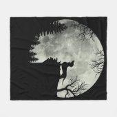 Dachshund en Moon Halloween Fleece Deken (Voorkant (Horizontaal))