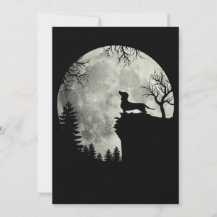 Dachshund en Moon Halloween Kaart