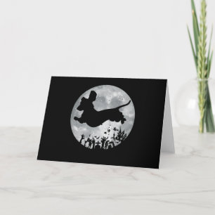 Dachshund en Moon Halloween Kaart