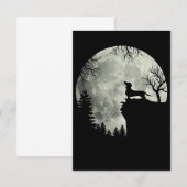 Dachshund en Moon Halloween Notitiekaartje (Voorkant / Achterkant)