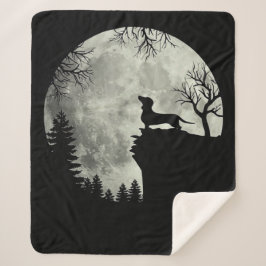 Dachshund en Moon Halloween Sherpa Deken