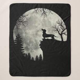 Dachshund en Moon Halloween Sherpa Deken