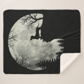 Dachshund en Moon Halloween Sherpa Deken (Voorkant (horizontaal))