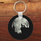 Dachshund en Moon Halloween Sleutelhanger (Voorkant)