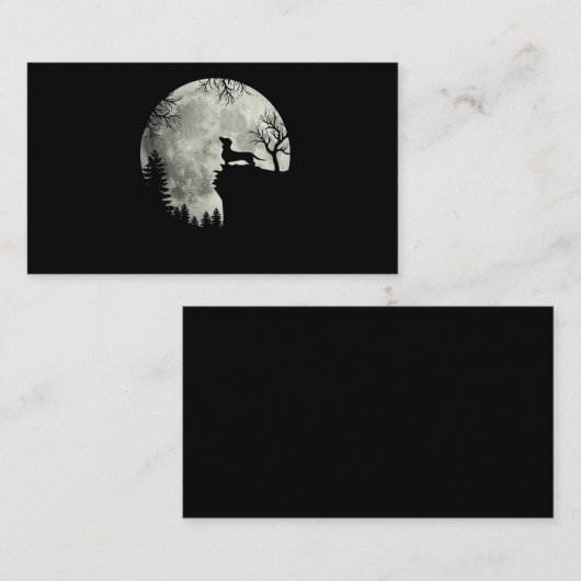 Dachshund en Moon Halloween Visitekaartje (Voorkant / Achterkant)