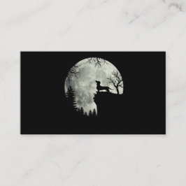 Dachshund en Moon Halloween Visitekaartje