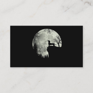 Dachshund en Moon Halloween Visitekaartje