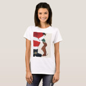 Dachshund en Santa T-shirt (Voorkant volledig)