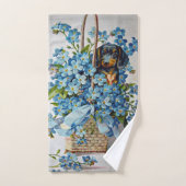 Dachshund en Vergeet-me-Nots Bad Handdoek (Handdoek)