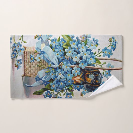 Dachshund en Vergeet-me-Nots Bad Handdoek (Handdoek)