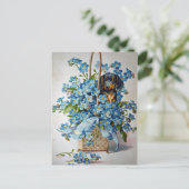 Dachshund en Vergeet-me-Nots Briefkaart (Staand voorkant)